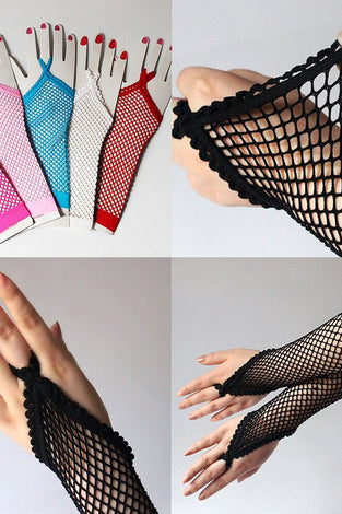 Fingerless Fishnet Gloves